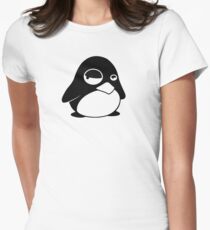 TUX Penguin in a bad mood, LINUX Women's Fitted T-Shirt