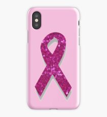 pink breast cancer awareness ribbon iPhone Case