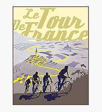 TOUR DE FRANKREICH; Vintage Fahrrad Racing Print Fotodruck