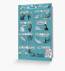 Dolphins and Marine Biologists Greeting Card