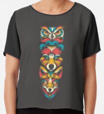 Totem der Waldtiere Chiffontop