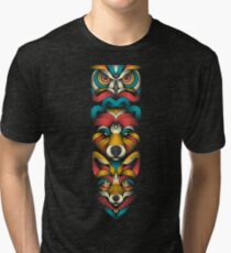 Forest Animals Totem Tri-blend T-Shirt