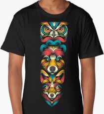Forest Animals Totem Long T-Shirt