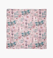 Blush Pink Dragonfly Flower Garden Scarf
