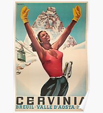 Cervinia, Breuil - Valle d'Aosta, Italien, Ski-Plakat Poster