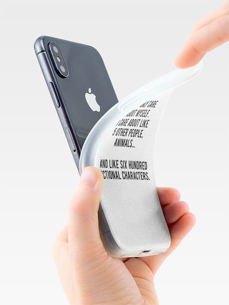 Vista alternativa de Funda y vinilo para iPhone No sólo me preocupo por mí mismo. Me importan como 5 otras personas, animales y como seiscientos personajes de ficción