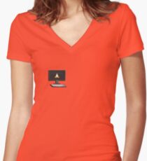 Computer geek minimalist design Women's Fitted V-Neck T-Shirt