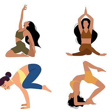 yoga stickers Sticker for Sale by MYWMC