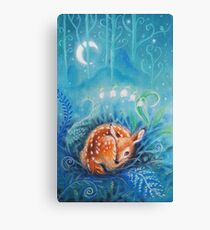 Cute dreaming deer by Maria Tiqwah Canvas Print