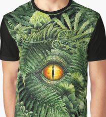 Watercolor dinosaur eye and prehistoric plants Graphic T-Shirt
