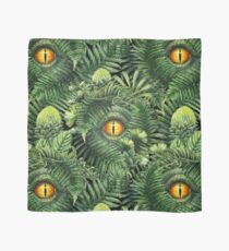 Watercolor dinosaur eye and prehistoric plants Scarf