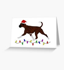 Boxer (Brindle and White) Christmas Card Greeting Card