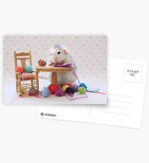 Rosie still knitting..... Postcards