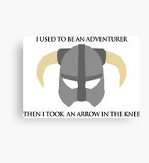 Skyrim Helmet - Arrow in the knee Canvas Print