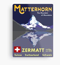 Matterhorn, Zermatt, Schweiz, Ski Poster Metallbild