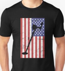 Metal Detector & United States Flag Unisex T-Shirt