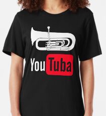 YouTuba Funny Shirt For Tuba Players Slim Fit T-Shirt