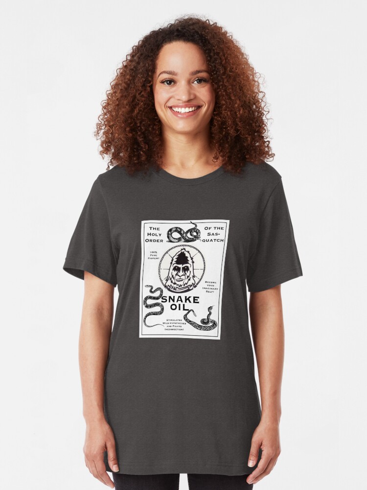 Alternate view of Saint Bigfoot Snake Oil Slim Fit T-Shirt