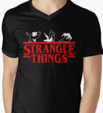 Strangle Things | brazilian jiu jitsu | jiu jitsu apparel | jujitsu shirts | bjj | bjj shirt | bjj gift | martial arts shirt | mma shirt Men's V-Neck T-Shirt