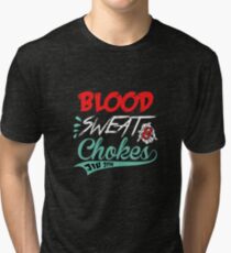 Blood Sweat Chokes Jiu Jitsu | brazilian jiu jitsu | jiu jitsu apparel | jujitsu shirts | bjj | bjj shirt | bjj gift | martial arts shirt | mma shirt Tri-blend T-Shirt
