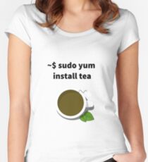 Linux sudo yum install tea Women's Fitted Scoop T-Shirt