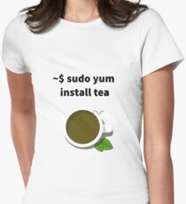 Linux sudo yum install tea Women's Fitted T-Shirt