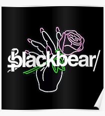 Blackbear LEd ROse Hand with flower LOGO Poster