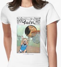Teddy Roosevelt Dunks Taft Political Cartoon (Puck Magazine) Women's Fitted T-Shirt