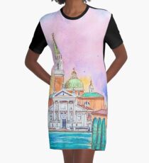 Venice. Isle of San Giorgio Maggiore. Andrea Palladio architecture. watercolor Graphic T-Shirt Dress