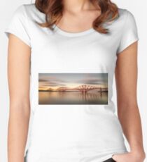 The Bridge at Sunset Panorama Fitted Scoop T-Shirt