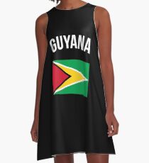 Guyana Flagge A-Linien Kleid
