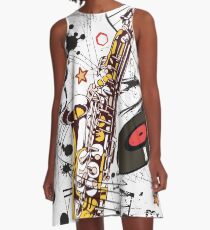 Sax Tunes A-Line Dress