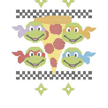  Teenage Mutant Ninja Turtles Christmas Sweater T-Shirt T-Shirt  : ביגוד, נעליים ותכשיטים