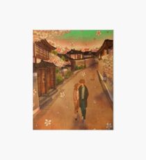 Hanok Village in spring Art Board