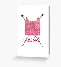 Knit a Pussy Hat and Resist Greeting Card