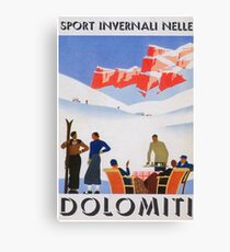 Lienzo Dolomitas, Italia Vintage Travel Poster