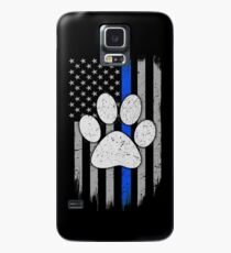 Thin Blue Line amerikanische Flagge K9 Pfote Hülle & Skin für Samsung Galaxy