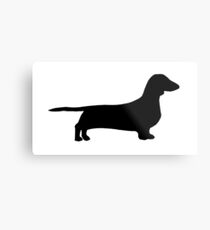 dachshund silhouette Metal Print