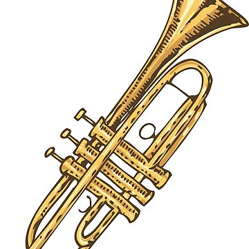 instrument de musique trompette d'or autocollant 4265409 Art