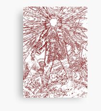 The Thing - Lines & Layers Blood Red Metal Print