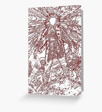 The Thing - Lines & Layers Blood Red Greeting Card