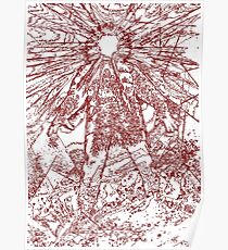 The Thing - Lines & Layers Blood Red Poster
