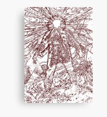 The Thing - Lines & Layers Deep Red Metal Print