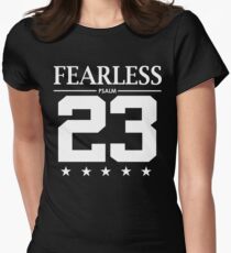Camiseta entallada para mujer Fearless Psalm 23 - Versículo bíblico de la Biblia cristiana