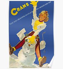 Crans, Suisse, Ski Reiseplakat Poster