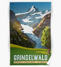 Grindelwald, Schweiz, Ski Poster Poster