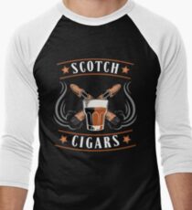 Scotch Cigar Gift | Cigar Gift For Men | Cigar Gift For Him | Cigar Gift for Dad | Unique Cigar Gifts | Cigar Shirt | Birthday Cigar Gift | Cigar Lovers Men's Baseball ¾ T-Shirt