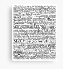 Psych tv show poster, nicknames, Burton Guster Canvas Print