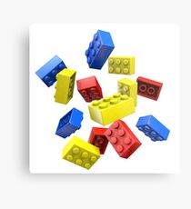Falling Toy Bricks Metal Print