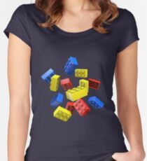 Falling Toy Bricks Women's Fitted Scoop T-Shirt